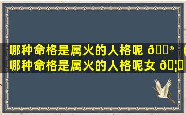 哪种命格是属火的人格呢 💮 （哪种命格是属火的人格呢女 🦅 孩）